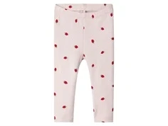 Lyserøde baby leggings med print af røde jordbær og hvide blomster fra name It 13241107 Light lilac